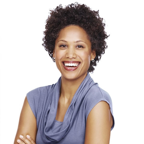 Woman with Dental Crowns smiling