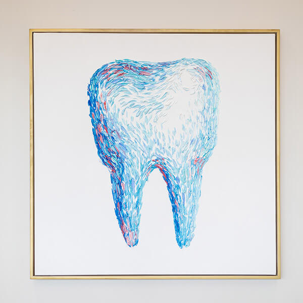 Our painting of a blueish tooth